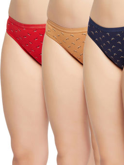 Secrets By ZeroKaata - Women Printed Basic Cotton Briefs - Multi-color (Pack of 3)