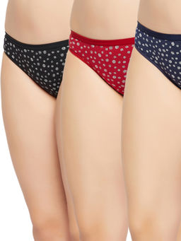 Secrets By ZeroKaata - Women Printed Basic Cotton Briefs - Multi-color (Pack of 3)