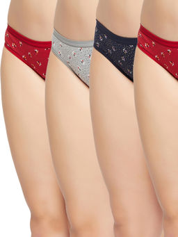 Secrets By ZeroKaata - Women Printed Basic Cotton Briefs - Multi-color (Pack of 4)