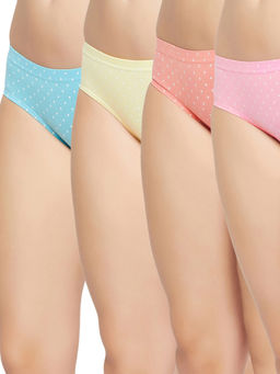 Secrets By ZeroKaata - Women Printed Basic Cotton Briefs - Multi-color (Pack of 4)