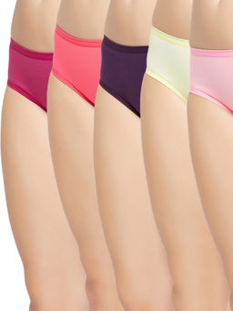 Secrets By ZeroKaata - Women Solid Basic Cotton Briefs - Multi-color (Pack of 5)