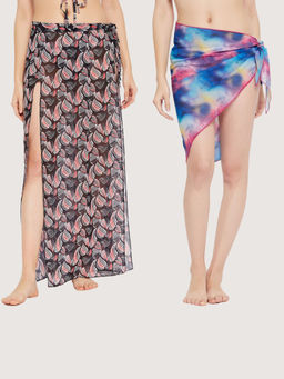 Secrets By ZeroKaata - Women Printed Swimwear Wrap Around Sarongs - Multi-Color