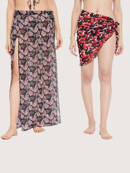 Secrets By ZeroKaata - Women Printed Swimwear Wrap Around Sarongs - Multi-Color