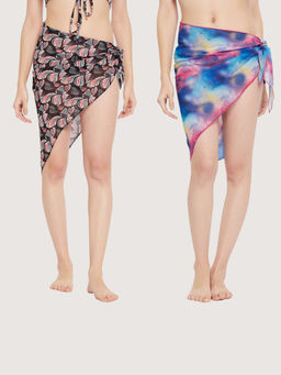Secrets By ZeroKaata - Women Printed Swimwear Wrap Around Sarongs - Multi-Color