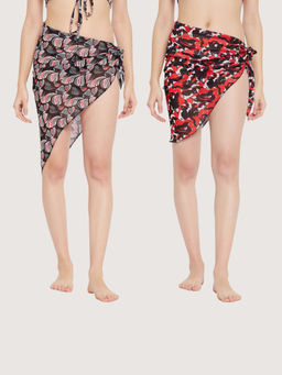 Secrets By ZeroKaata - Women Printed Swimwear Wrap Around Sarongs - Multi-Color