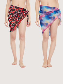 Secrets By ZeroKaata - Women Printed Swimwear Wrap Around Sarongs - Multi-Color