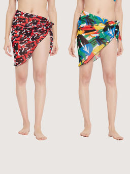 Secrets By ZeroKaata - Women Printed Swimwear Wrap Around Sarongs - Multi-Color