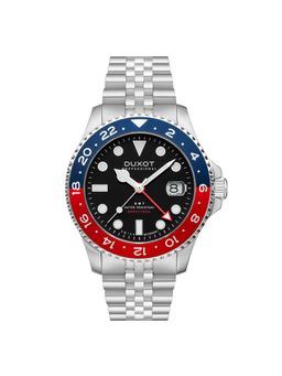 Duxot - Altlantica Gmt Uni-Directional Luminous Black Round Dial Mens Watch - Dx-2034-22
