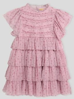 Somersault - Printed Tulle Flounce Dress