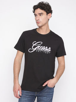 Guess - Men Black Printed T-Shirt