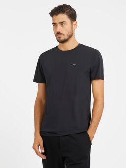 Guess - Men Black Solid T-Shirt