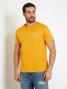 Guess - Men Yellow Printed T-Shirt