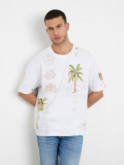 Guess - Men White Printed T-Shirt