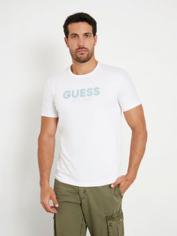 Guess - Men White Printed T-Shirt