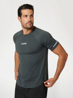 Guess - Men Grey Solid T-Shirt