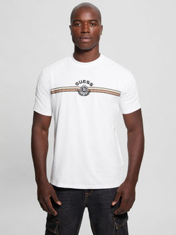Guess - Men White Graphic T-Shirt