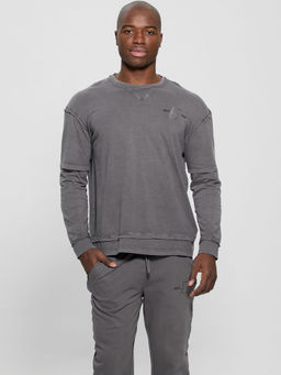 Guess - Men Grey Solid T-Shirt