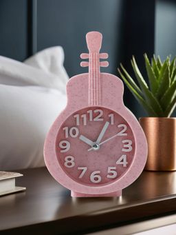 Savya Home - Alarm Clock Violin Shaped Aesthetic Clock Pink