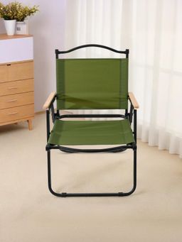 Savya Home - Kermit Outdoor Folding Chair Black Tube Green Cloth