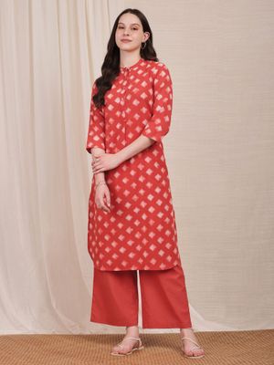 Sadhna 'Biri' Grey Dabu print Collared kurta main image 0
