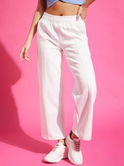 98 Degree North - Women Fleece Winterwear Track Pant - White
