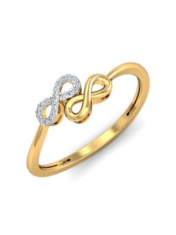 KuberBox - 18k Gold Swanky Loops Diamond Ring for Women-Girls