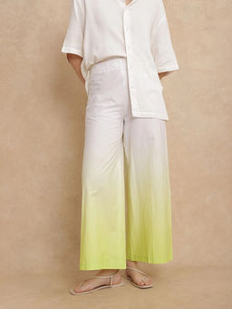 RAREISM - Elise Green Ombre Wide Ankle Length Trouser