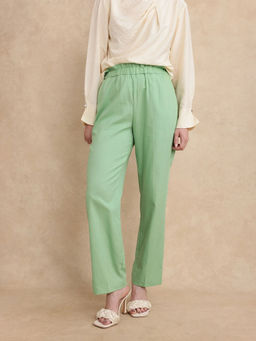 RAREISM - Ged Primary Green Straight Ankle Length Trouser