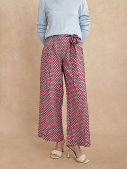 RAREISM - Imanio Primary Multi Color Printed Wide Ankle Length Trouser