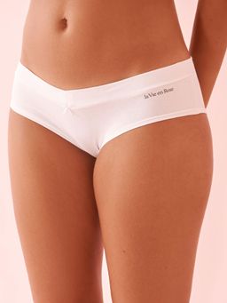 La Vie En Rose - Cotton Hip Hugger Panty - White