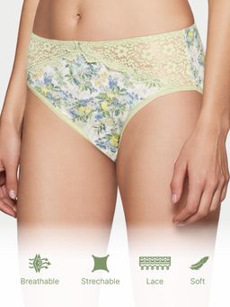 Enamor - Printed Model Hipster Panty - Green