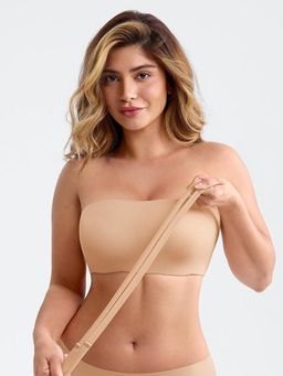 Shop The Edit - Strapless Anti Slip Bandeau Bra - Beige