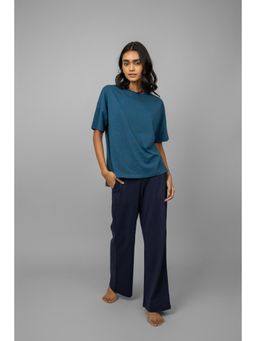 NeceSera - Teal Top with Navy Logo Pyjama (Set of 2)