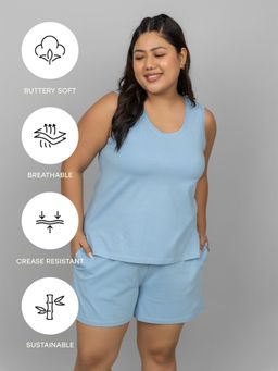 NeceSera - Blue Cotton Tank Top