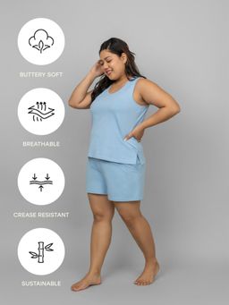 NeceSera - Blue Cotton Lounge Shorts