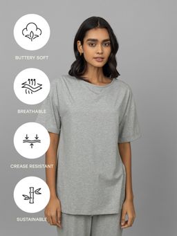 NeceSera - Grey Melange Long T-Shirt