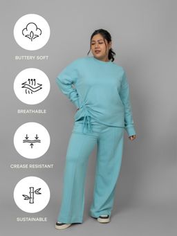 NeceSera - Sky Blue Terry Rushing Co-Ord (Set of 2)
