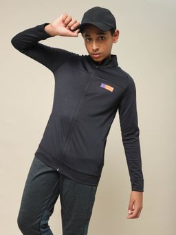 Technosport - Boys Solid Slim Fit Sports Jacket With Techno Dry Black