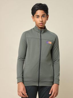 Technosport - Boys Solid Slim Fit Sports Jacket With Techno Dry Olive