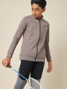 Technosport - Boys Solid Slim Fit Sports Jacket With Techno Dry Beige