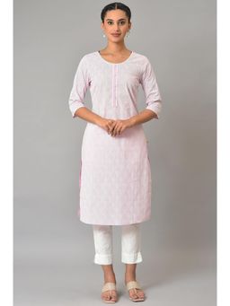 Aurelia - Pink Floral Printed Cotton Kurta