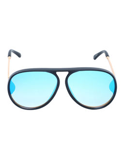 Spiky - Black Frame Blue UV Protected Lens Aviator Sunglasses