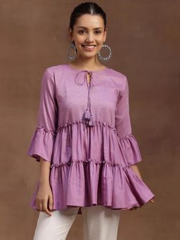 Libas - Lavender Embellished Layered Short Kurti