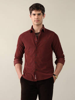 U.S. Polo Assn. Denim Co. - Maroon Corduroy Regular Fit Shirt