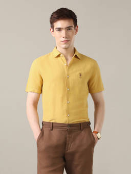 U.S. Polo Assn. Denim Co. - Mustard Solid Regular Fit Shirt