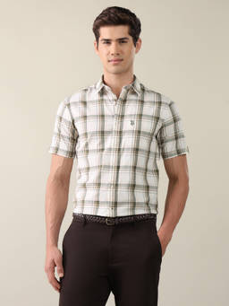 U.S. POLO ASSN. - White Twill Grid Tattersall Checked Shirt