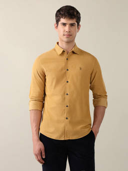 U.S. Polo Assn. Denim Co. - Mustard Corduroy Regular Fit Shirt