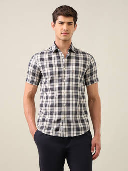 U.S. POLO ASSN. - Navy Blue Twill Plaid Checked Shirt