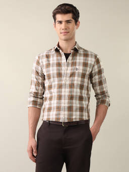 U.S. POLO ASSN. - Brown Twill Plaid Checked Shirt