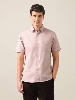 U.S. POLO ASSN. - Pink Solid Dobby Shirt